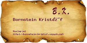 Bornstein Kristóf névjegykártya